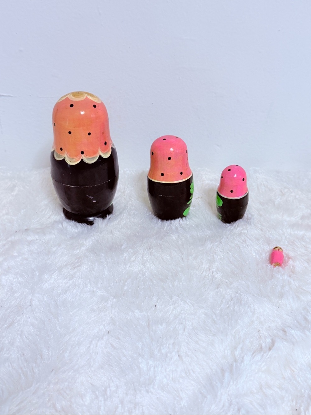 Pink Hand-Painted Matryoshka Nesting Dolls - Picture 7 of 7